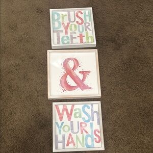 Hobby Lobby Colorful Bathroom Wall Art Set